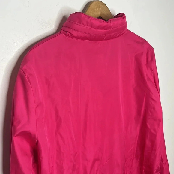 DANSKIN NOW Barbiecore Pink Windbreaker Zip Up Polyester Concealed Hood Jacket - Picture 5 of 8